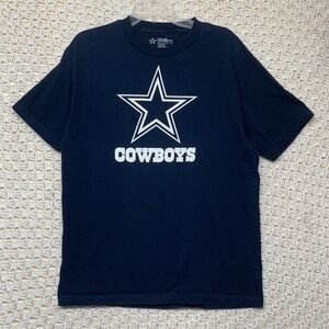 Dallas Cowboys Authentic T Shirt Mens Sz L Navy Blue Short Sleeve Star 100%Cotto